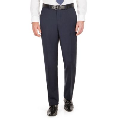Jeff Banks Jeff Banks Blue tonal check plain front regular fit luxury suit trouser